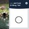 'Uv Active O-Ring Tail' montre une personne allongée sur le dos dans l'eau, ainsi qu'une illustration d'un cercle sur le côté droit.