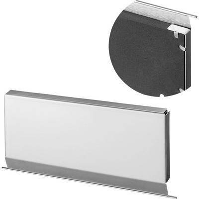 Un clip de plinthe gris utilisé pour fixer des plinthes dans les meubles de cuisine, avec une vue rapprochée détaillée.