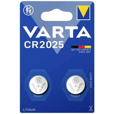 Varta LITHIUM Coin CR2025 Bli 2 Pile bouton CR 2025 lithium 157 mAh 3 V 2  pc(s) - Conrad Electronic France