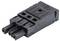 'Connecteur électrique tripolaire noir avec boîtier en plastique de forme rectangulaire, adapté aux applications à haute performance.'