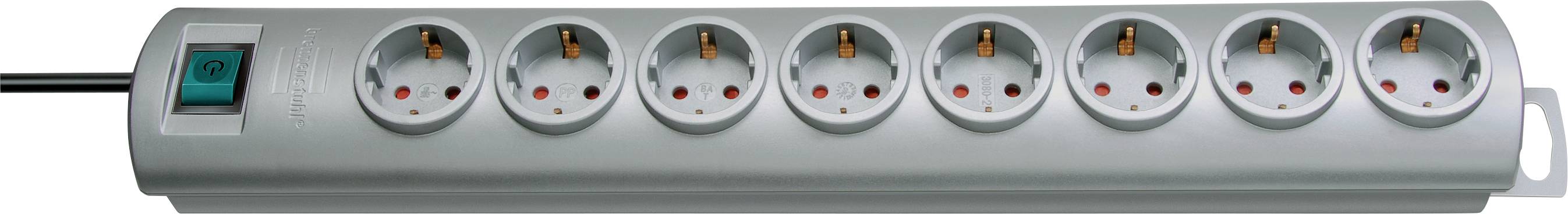 Bloc multiprise avec interrupteur x8 Brennenstuhl Primera-Line 1153390128 argent