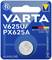 Pile alcaline 'VARTA V625U/PX625A' sur fond bleu, emballage sécurisé pour enfants, experts en batteries depuis 1887.