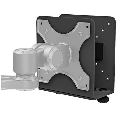Support VESA en métal, adapté pour fixer un moniteur à un mur ou à un bras, avec des trous de vis pour le montage.