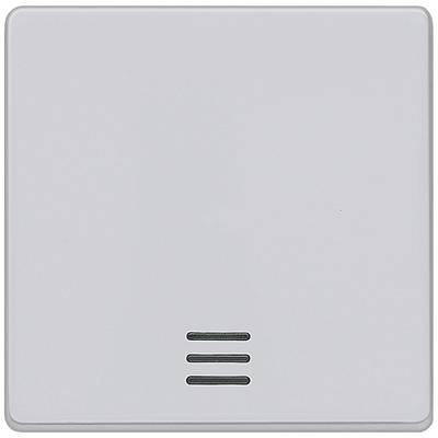 Un interrupteur blanc avec trois petites fentes de ventilation horizontales sur le bord inférieur.
