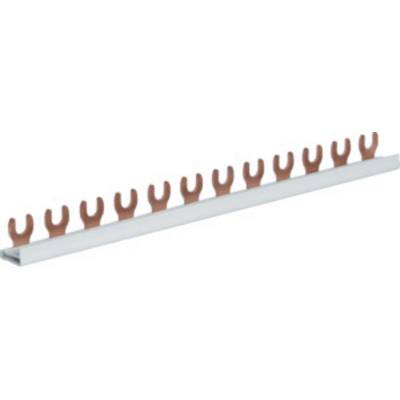 Une rail de guidage métallique équipé de plusieurs connexions rouges disposées uniformément le long de la rail.