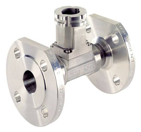 Vanne de conduite en acier inoxydable, connexion à bride, adaptée aux applications industrielles. Marquée avec des spécifications techniques.