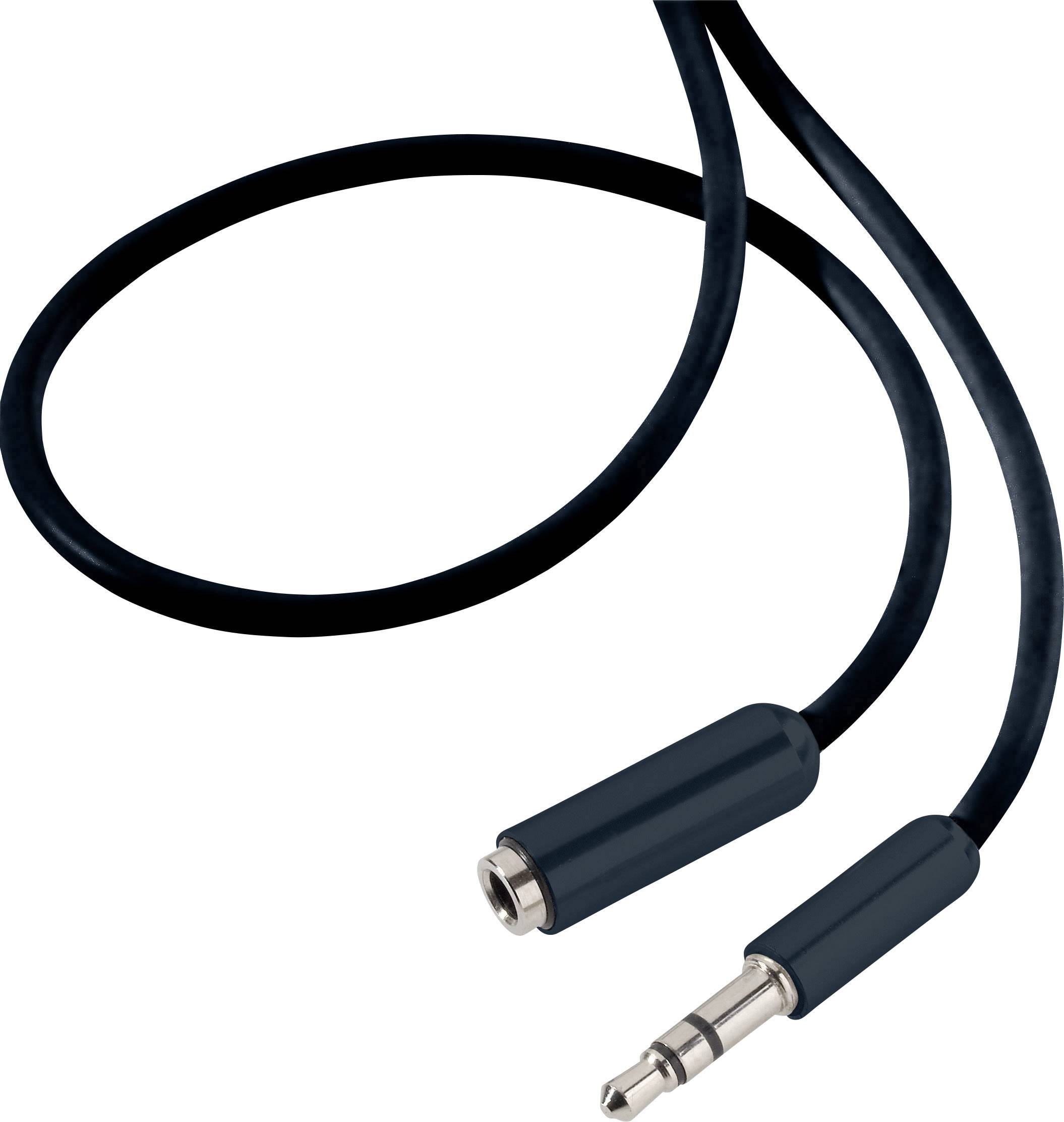 SpeaKa Professional SP-7870692 Jack audio Rallonge [1x Jack mâle 3.5 mm - 1x Jack femelle 3.5 mm] 1.50 m noir gaine ultr