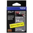 Etiquette Brother TZe-FX, TZ-FX TZe-FX651 Couleur de ruban: jaune Couleur de police:noir 24 mm 8 m