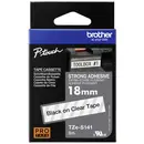 Etiquette Brother TZe, TZ TZe-S141 Couleur de ruban: transparent Couleur de police:noir 18 mm 8 m