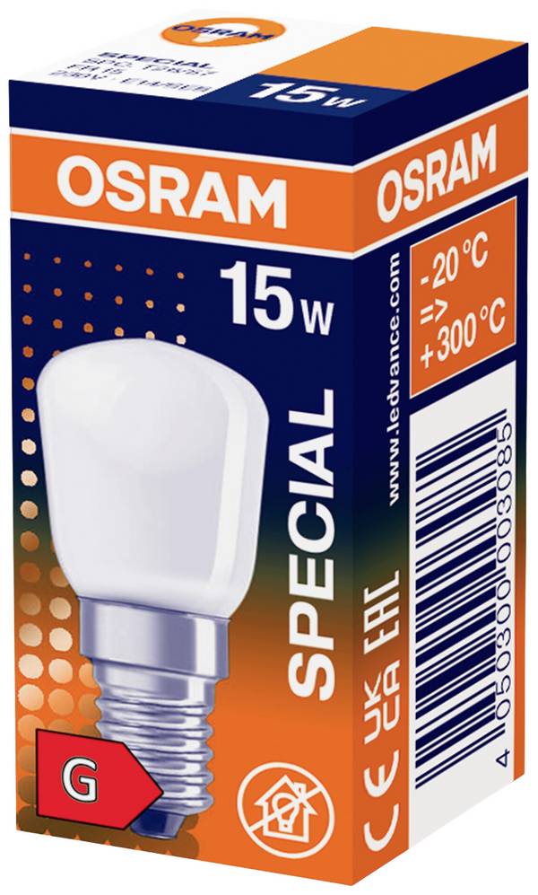 OSRAM HOMELIGHTING Ampoule de four CEE: G (A - G) 57 mm 230 V E14 15 W blanc chaud forme spéciale  1 pc(s)