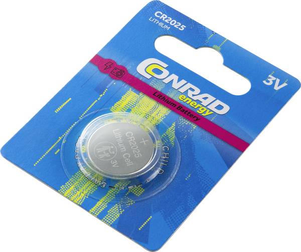 Pile bouton CR 2025 lithium Conrad energy 140 mAh 3 V 1 pc(s) Conrad.fr