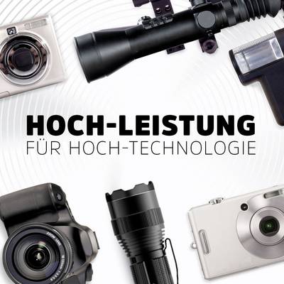'Différents appareils photo et objectifs sont représentés. Texte sur l'image : Haute Performance pour Haute Technologie.'