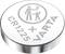 Pile bouton en argent avec l'inscription 'CR1225 VARTA'. Un symbole avertit du danger d'avaler de petites pièces.