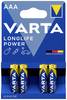Varta LONGLIFE Power AAA Bli 4 Pile LR3 (AAA) alcaline(s) 1.26 Ah 1.5 V 4 pc(s)