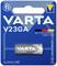 Pile alcaline 'VARTA V23GA' dans un emballage portant le texte 'Experts en batteries depuis 1887'. Sécurité enfants. Drapeau allemand intégré dans le design.