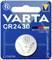 Emballage d'une pile bouton lithium VARTA CR2430 avec dispositif de sécurité enfant. Contient des informations de sécurité et de marque.