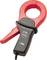 Un ampèremètre à pince rouge pour des mesures de courant jusqu'à 1000 A, isolé, avec une poignée noire et une connexion de câble à l'extrémité inférieure.