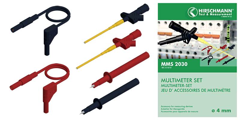 Hirschmann Test & Measurement MMS 2030 Set de cordons de mesure de sécurité Banane mâle 4 mm Banane mâle 4 mm 1.00 m noi