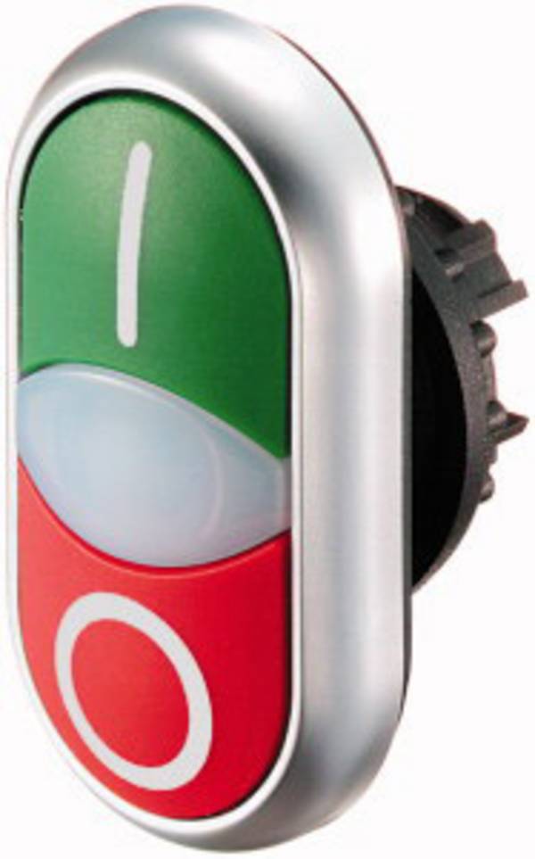 Bouton-poussoir à double touche Eaton M22-DDL-GR-X1/X0 avec élément LED poussoir vert, rouge   1 pc(s)