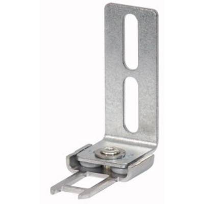 Support d'angle métallique avec deux trous oblongs pour fixation par vis et une base pour des montages dans des projets de construction.