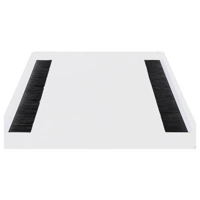 Un champ rectangulaire blanc avec deux bandes de brosse noires parallèles s'étendant longitudinalement.