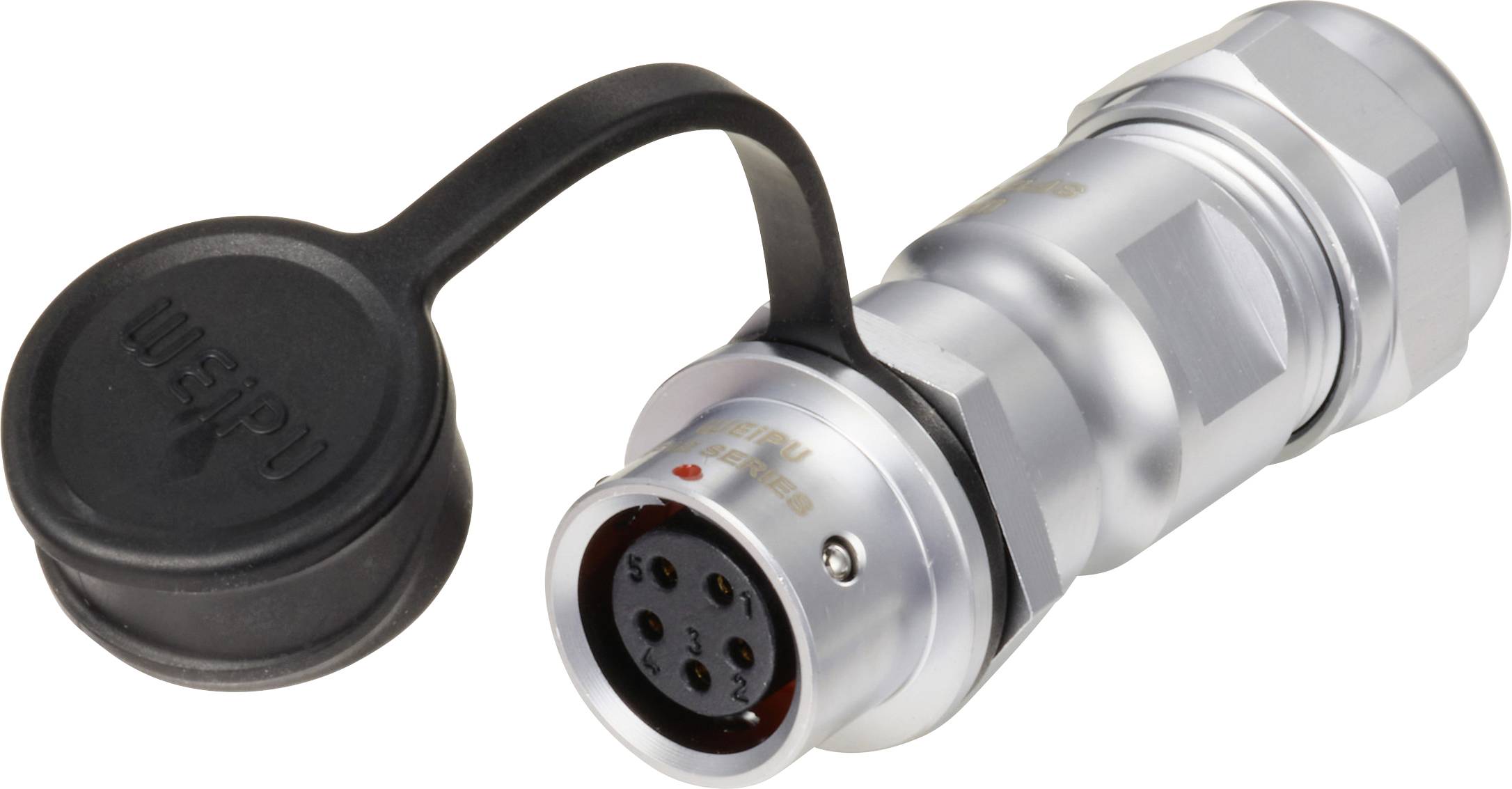 circulaire femelle, droit Ø 12 5 pôles 180 V/AC 5 A IP67 Push-Pull Weipu SF1211/S5 II-0