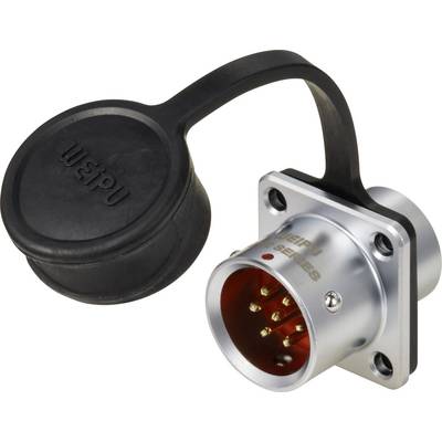 Embase à bride circulaire mâle, droit Ø 12 7 pôles 125 V/AC 5 A IP67 Push-Pull Weipu SF1213/P7-0