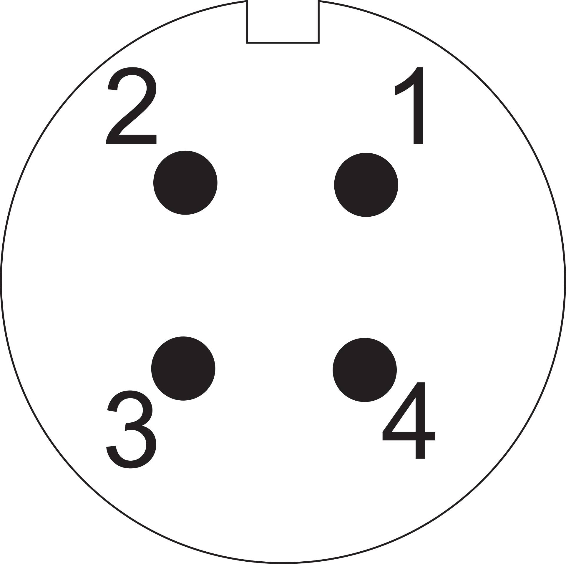 circulaire femelle, droit Ø 12 4 pôles 200 V/AC 5 A IP67 Push-Pull Weipu SF1213/S4-3