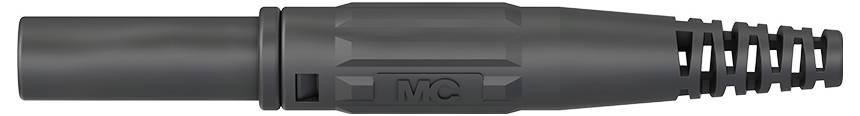 Connecteur XLR noir avec boîtier robuste et contacts multiples, utilisé pour les connexions audio dans des environnements professionnels.