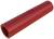Un tuyau rouge en plastique de forme cylindrique, uniformément coloré. Il a une surface lisse et est creux à l'intérieur.