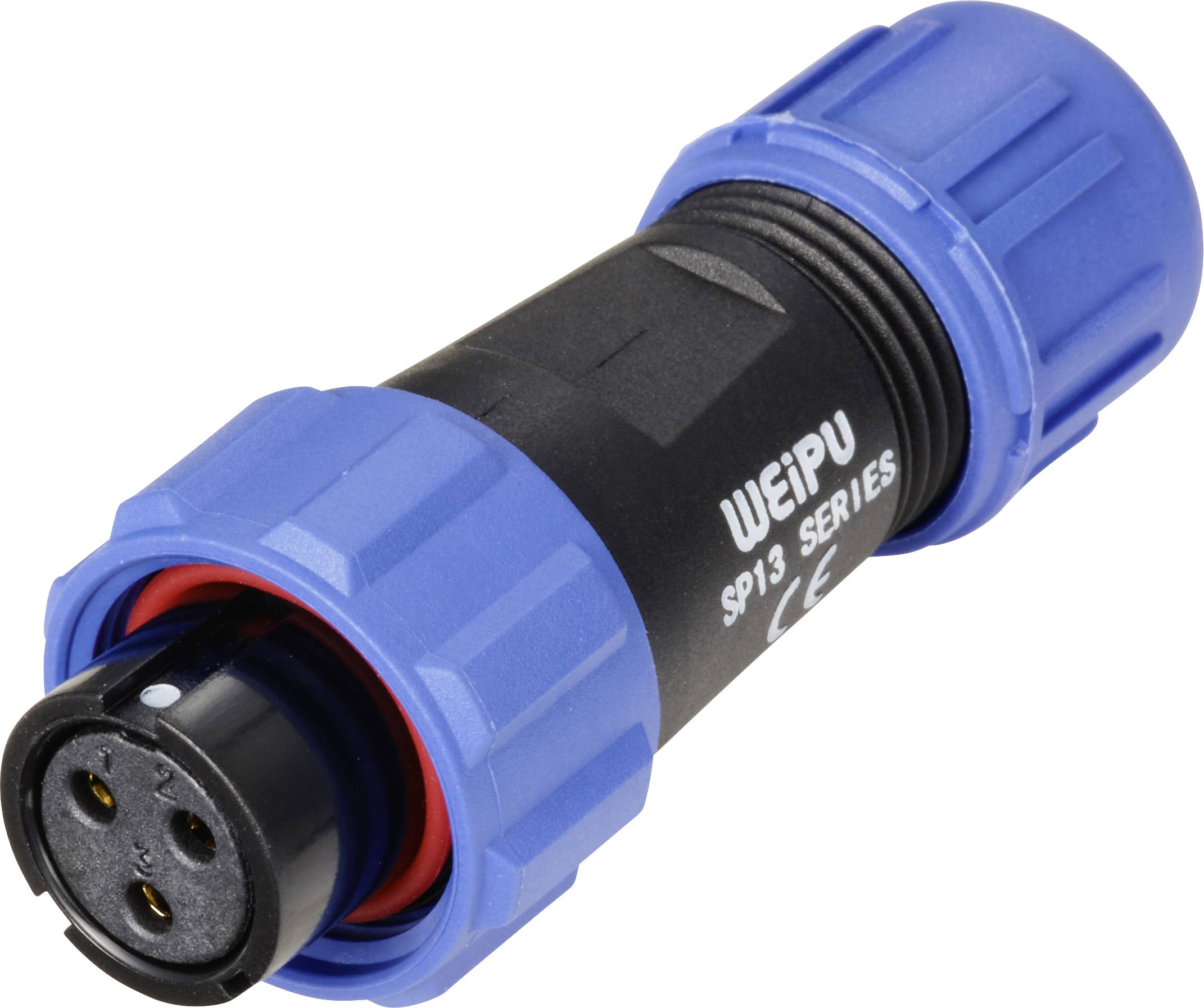 connecteur de cable femelle, droit 3 pôles 13 A 250 V/AC IP68 Weipu SP1310 / S 3 I
