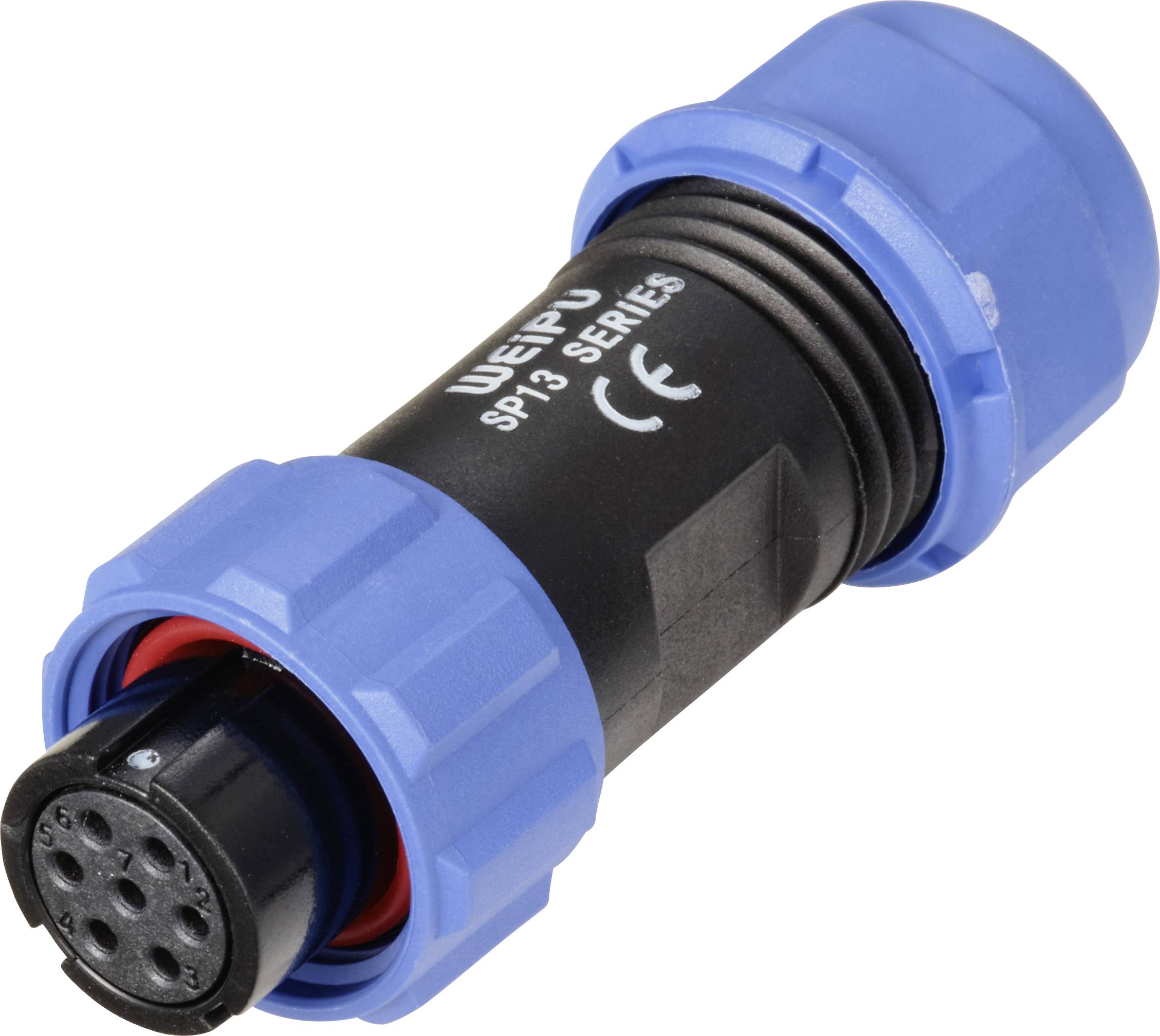 connecteur de cable femelle, droit 7 pôles 5 A 125 V/AC IP68 Weipu SP1310 / S 7 II-0