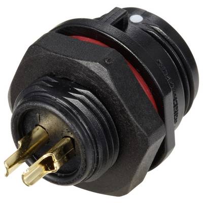 Connecteur pour montage en facade embase mâle 2 pôles 13 A 250 V/AC IP68 Weipu SP1312 / P 2-1