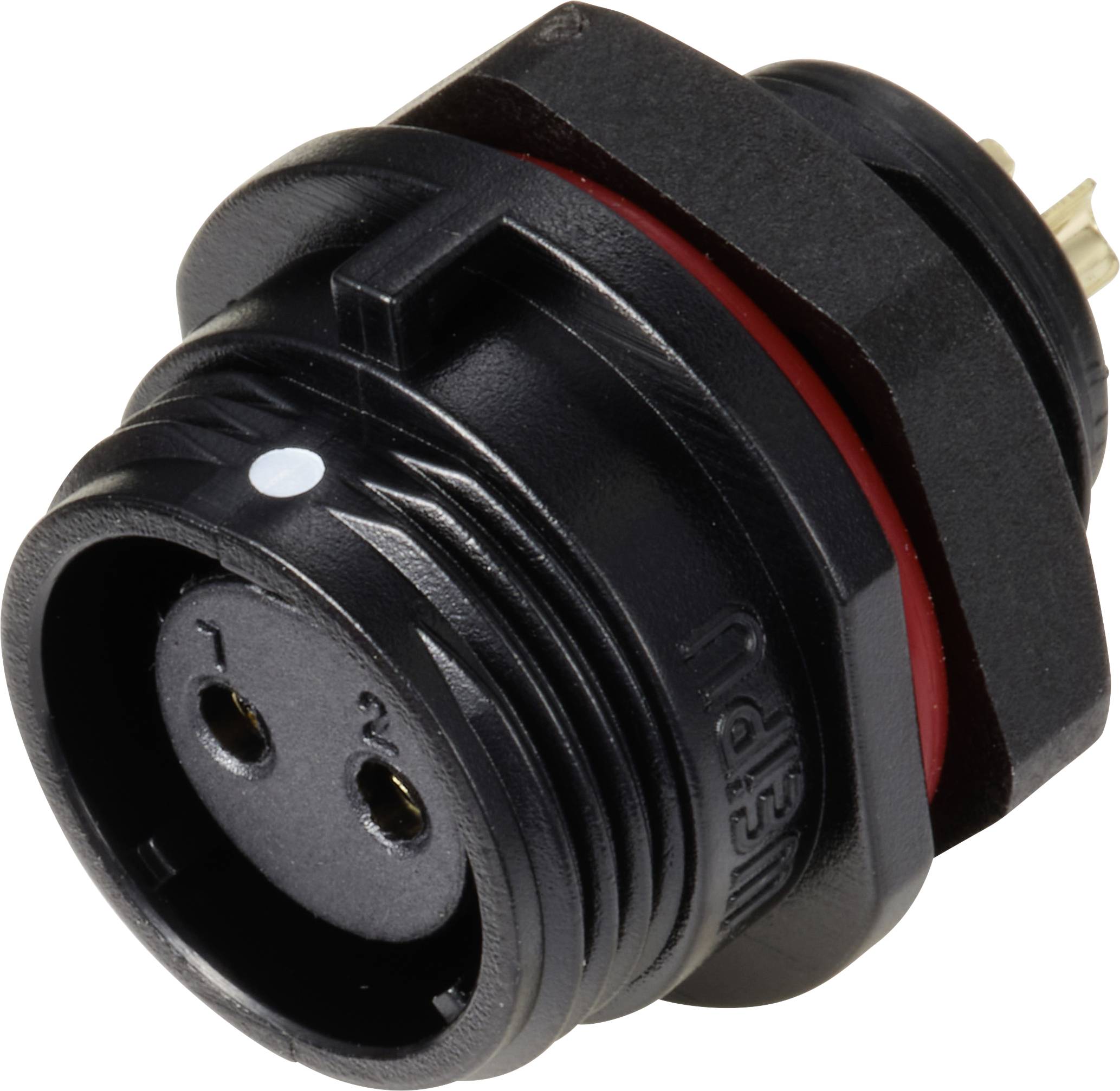 Connecteur pour montage en facade embase femelle 2 pôles 13 A 250 V/AC IP68 Weipu SP1312 / S 2-0