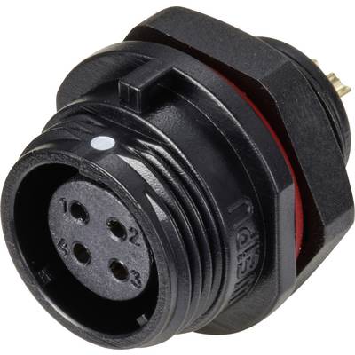 Connecteur pour montage en facade embase femelle 4 pôles 5 A 200 V/AC IP68 Weipu SP1312 / S 4-0