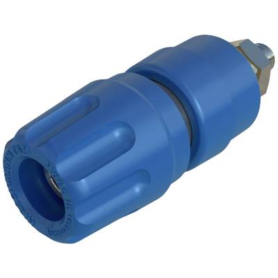 Tête de buse haute pression bleue à surface rainurée et ergot métallique. Adaptée aux applications de nettoyage industriel.