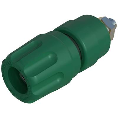 'Adaptateur vert au design strié et à connexion métallique.'