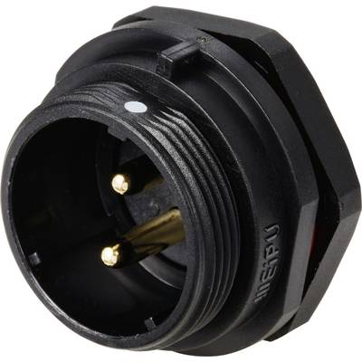 Connecteur pour montage en facade embase mâle 2 pôles 30 A 500 V/AC IP68 Weipu SP2112 / P 2-0