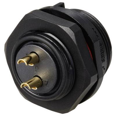 Connecteur pour montage en facade embase mâle 2 pôles 30 A 500 V/AC IP68 Weipu SP2112 / P 2-1