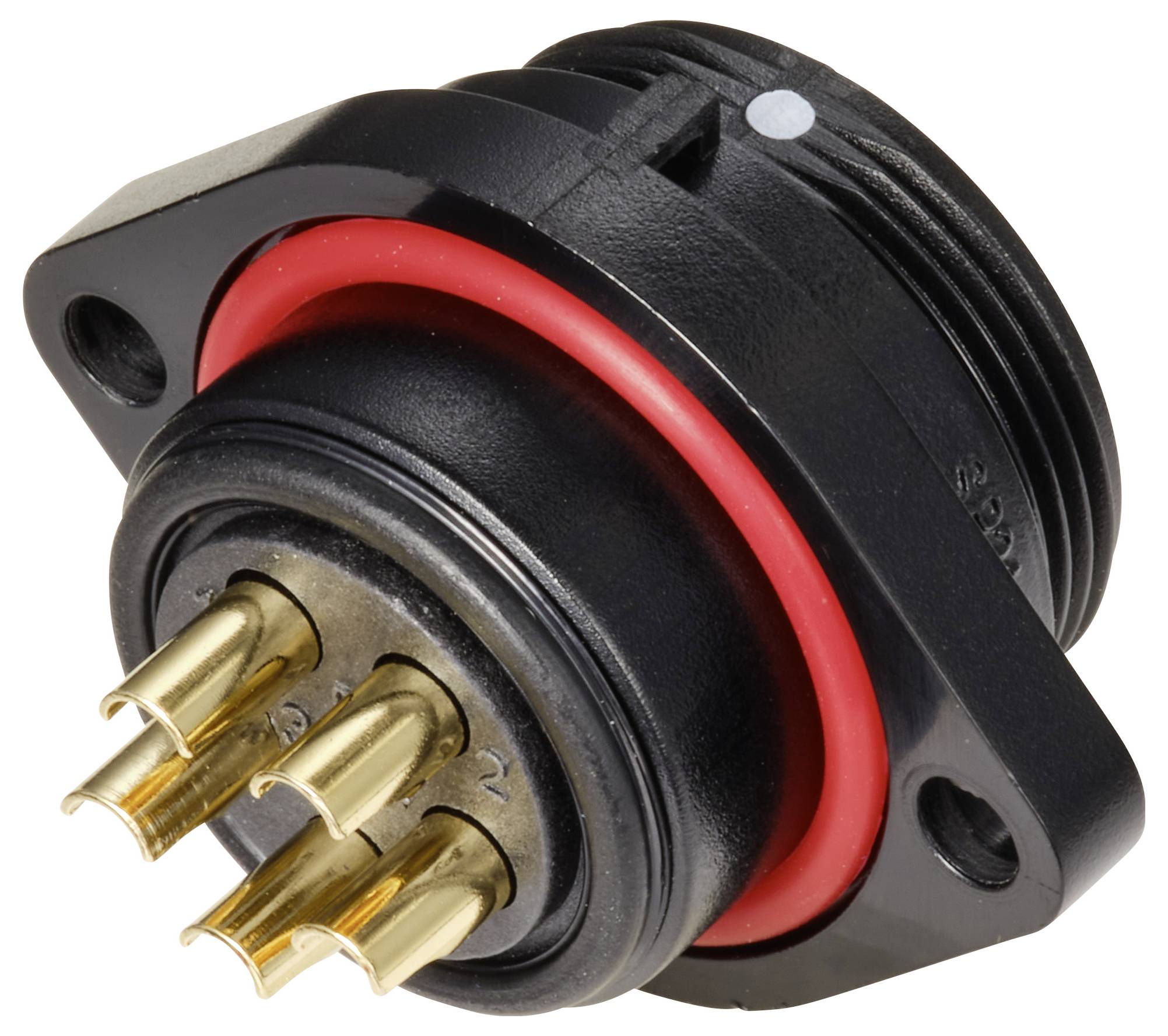 Connecteur pour montage en facade embase mâle 5 pôles 30 A 500 V/AC IP68 Weipu SP2113 / P 5-2