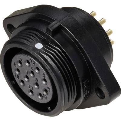 Connecteur pour montage en facade embase femelle 12 pôles 5 A 400 V/AC IP68 Weipu SP2113 / S 12-0