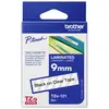 Ruban d'étiquetage Brother TZe, TZ TZe-121 plastique Couleur de ruban: transparent Couleur de police:noir 9 mm 8 m
