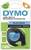 Ruban recharge 'DYMO LetraTag' pour étiquettes en bleu, en plastique, de dimensions 12 mm x 4 m. Fabriqué et emballé en Europe.