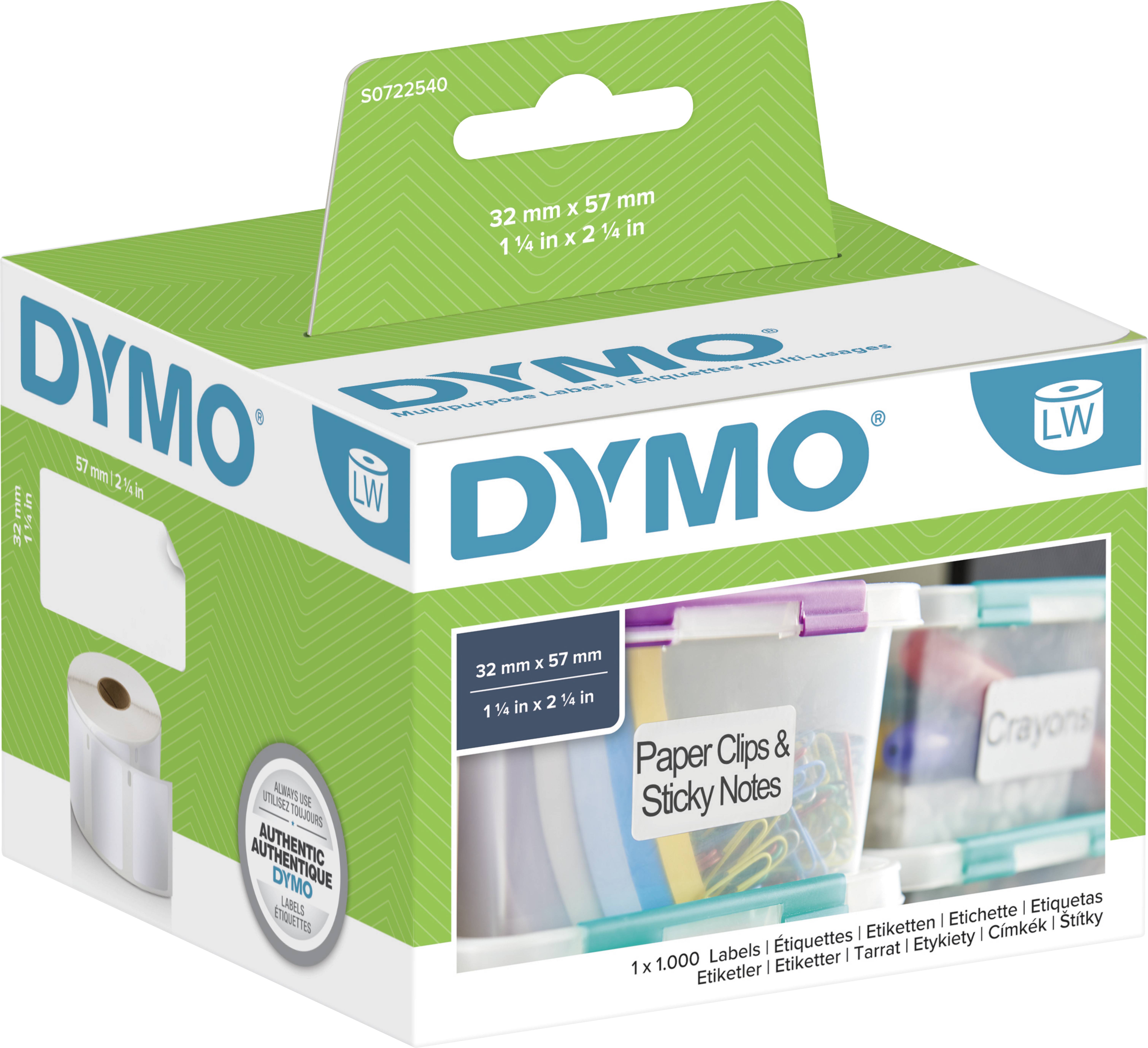 Dymo S0722550/11355 étiquettes multi-usage amovibles (d'origine) Dymo