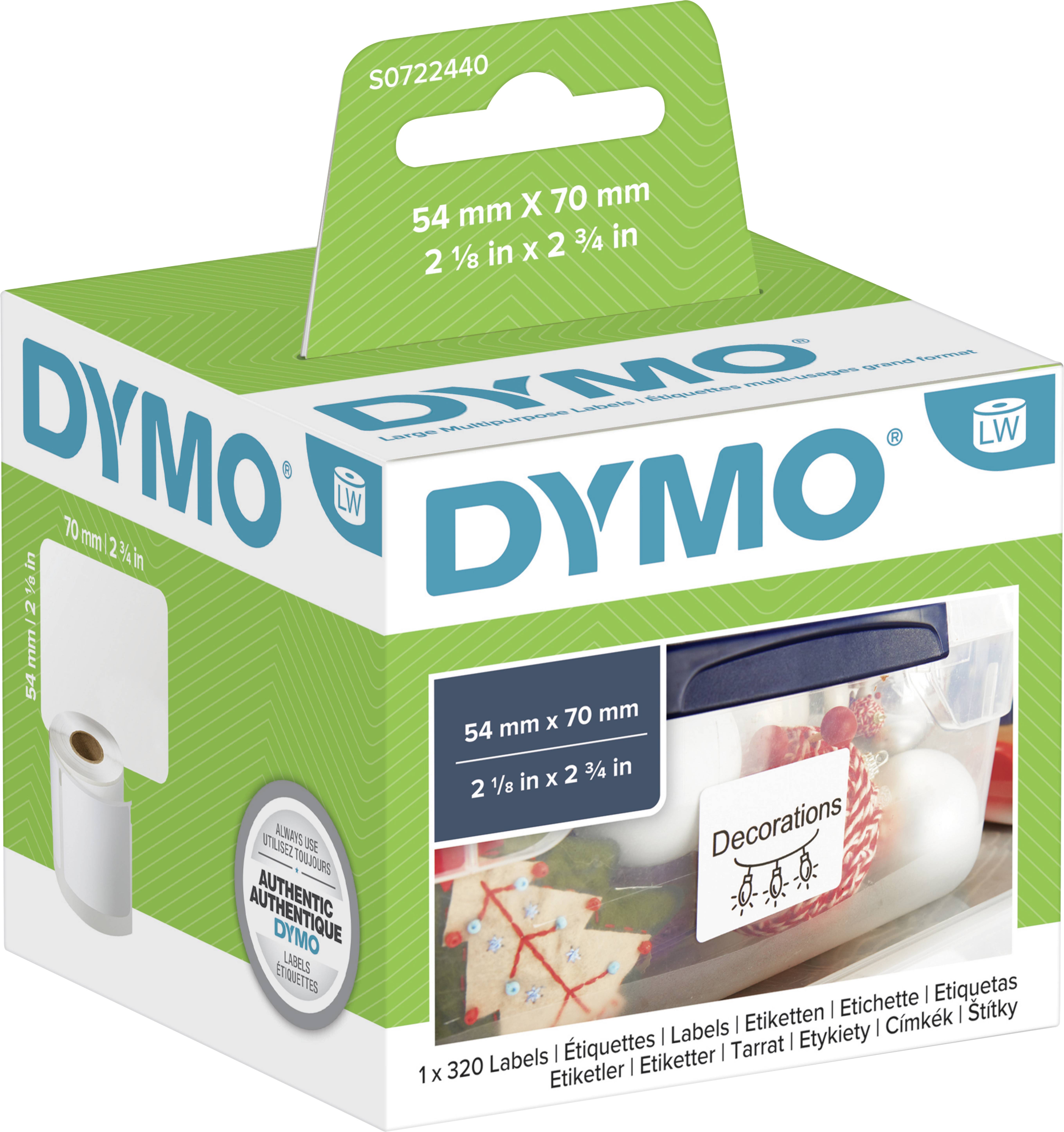 Dymo 99014 compatibles lot arc-en-ciel 6 couleurs + 4 rouleaux blancs