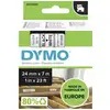 Etiquette DYMO D1 53713 polyester Couleur de ruban: blanc Couleur de police:noir 24 mm 7 m