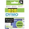 Etiquette DYMO D1 53718 polyester Couleur de ruban: jaune Couleur de police:noir 24 mm 7 m