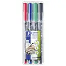 Staedtler Lumocolor permanent S DRY SAFE 313 WP4 Marqueur permanent rouge, bleu, vert, noir résiste à l'eau: oui