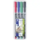 Staedtler Lumocolor permanent M DRY SAFE 317 WP4 Marqueur permanent rouge, bleu, vert, noir résiste à l'eau: oui