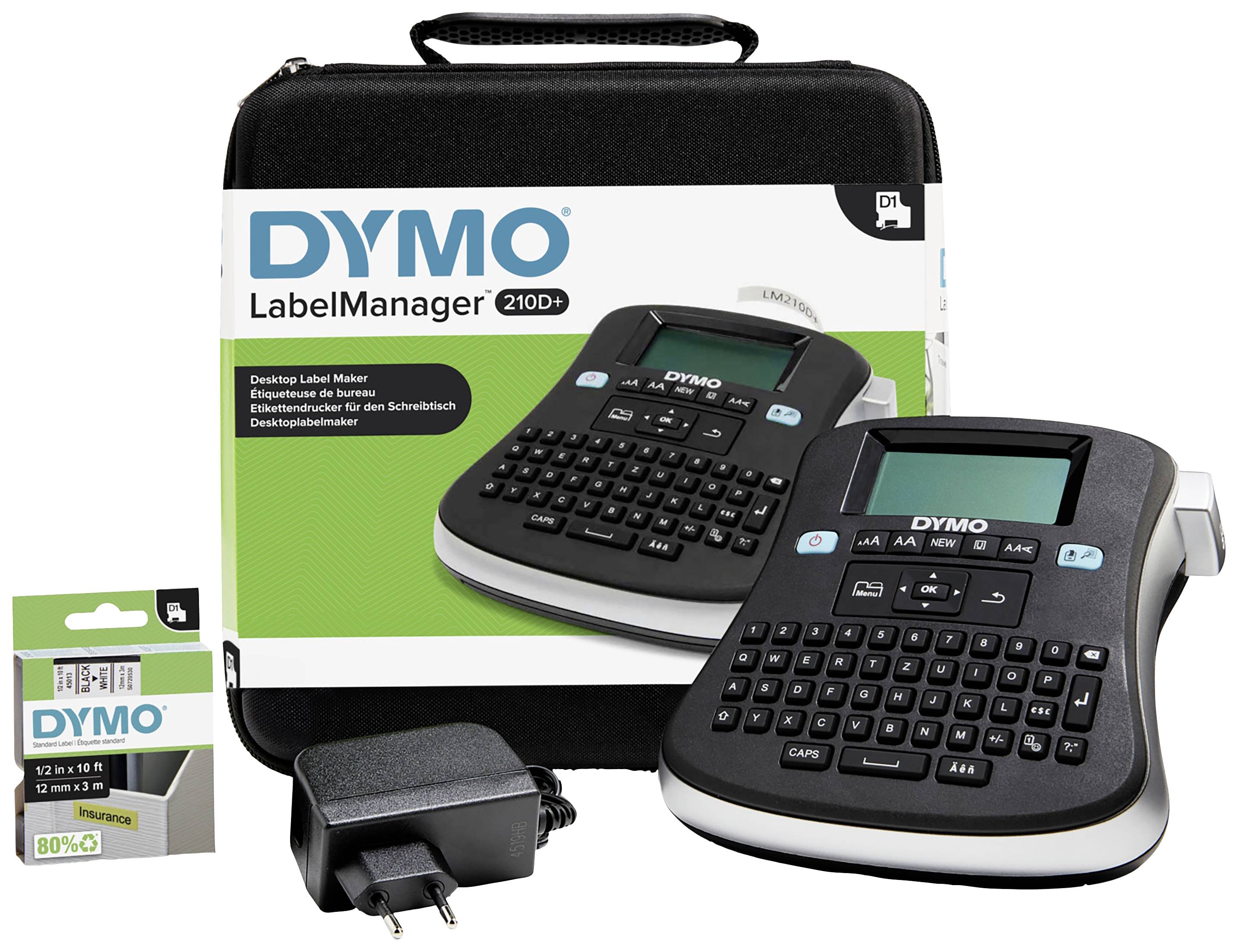 Etiqueteuse DYMO Labelmanager 210 D + SoftCase adapté pour rubans: D1 6 mm, 9 mm, 12 mm